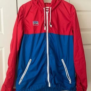 Levi’s Windbreaker Hoodie Zip Up Jacket size medium